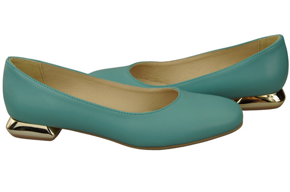 Flat Women's Shoes Pumps Decorative Heel Natural Leather 209 ElitaBut