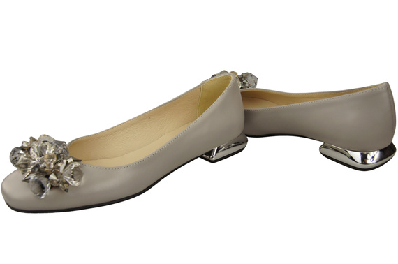 Women's Pumps with Crystals Flat Natural Leather 216 ElitaBut