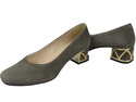 Comfortable Women's Shoes Pumps with Decorative Heel Natural Suede Leather 219 From ElitaBut