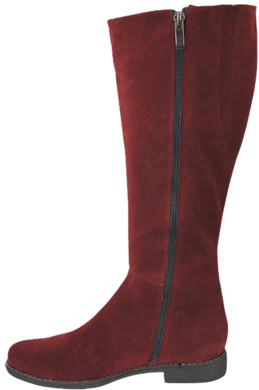 Obuwie Kozaki Damskie Bordowe skóra naturalna Welurowa 153 ElitaBut
