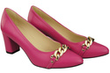 Classic Women's  Pumps Shoes made of Natural Leather with a Gold Decorative Chain 200 ElitaBut
