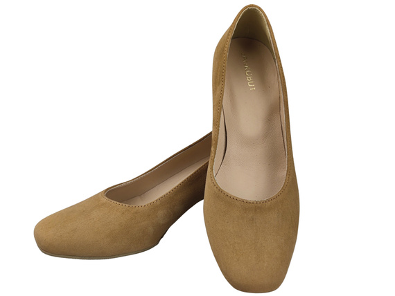 Comfortable Women's Shoes Pumps with Decorative Heel Natural Suede Leather 219 From ElitaBut