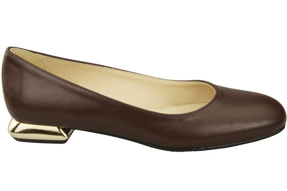 Flat Women's Shoes Pumps Decorative Heel Natural Leather 209 ElitaBut