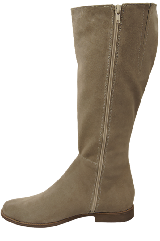 Obuwie Kozaki Damskie Beżowe skóra naturalna Welurowa 153 ElitaBut