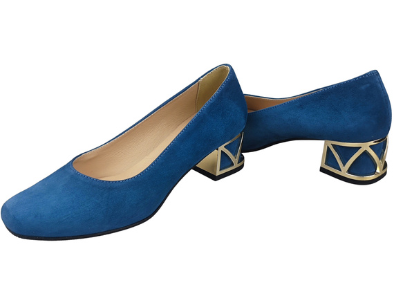 Comfortable Women's Shoes Pumps with Decorative Heel Natural Suede Leather 219 From ElitaBut