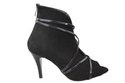 Obuwie Botki Damskie Peep Toe Skóra Naturalna Zamszowa  Czarne 107 ElitaBut