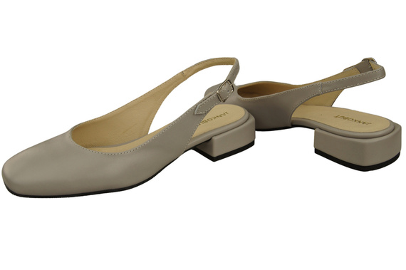 Obuwie Damskie Sandały Jasny Popiel Płaski Obcas Skóra naturalna 206 ElitaBut