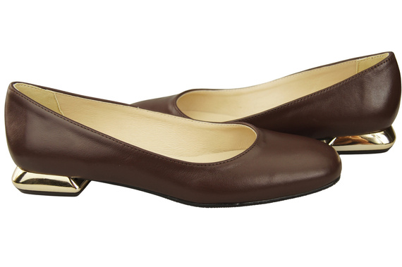 Flat Women's Shoes Pumps Decorative Heel Natural Leather 209 ElitaBut