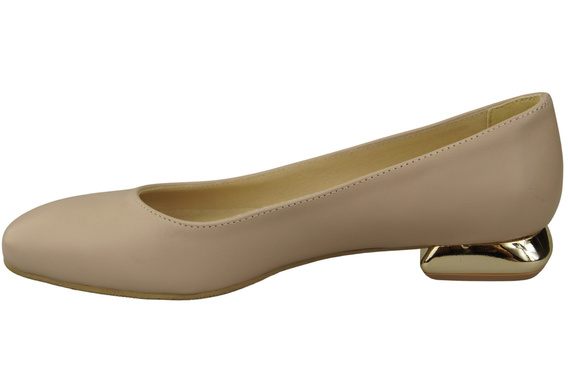 Flat Women's Shoes Pumps Decorative Heel Natural Leather 209 ElitaBut