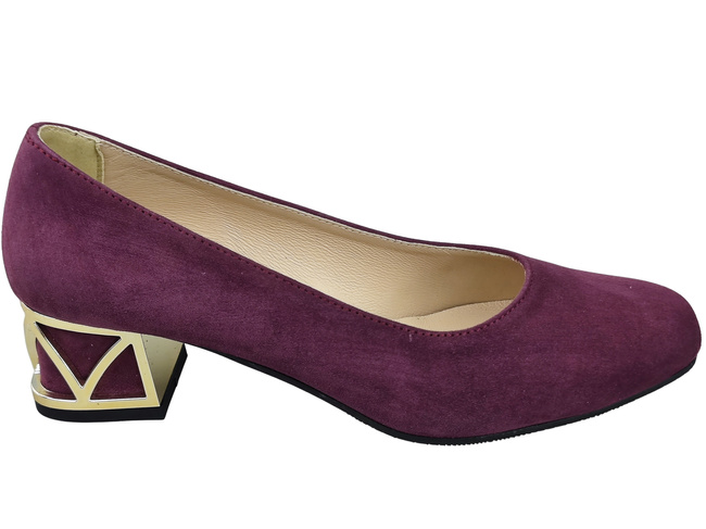 Comfortable Women's Shoes Pumps with Decorative Heel Natural Suede Leather 219 From ElitaBut