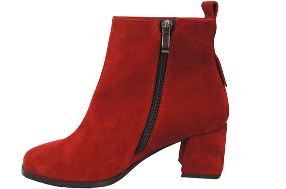 Women’s ankle boots in genuine suede leather, stable block heel, with zipper – 224 ElitaBut