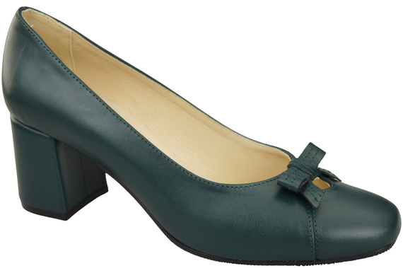 Women's Pumps with a Bow, Natural Leather and Low Heel 203 ElitaBut