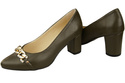 Classic Women's  Pumps Shoes made of Natural Leather with a Gold Decorative Chain 200 ElitaBut