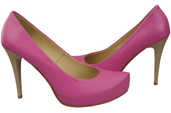 Obuwie Damskie Fuksja Czółenka Szpilki skóra naturalna 205 ElitaBut