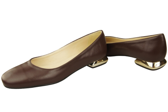 Flat Women's Shoes Pumps Decorative Heel Natural Leather 209 ElitaBut