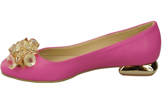 Women's Pumps with Crystals Flat Natural Leather 216 ElitaBut