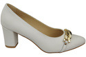 Classic Women's  Pumps Shoes made of Natural Leather with a Gold Decorative Chain 200 ElitaBut