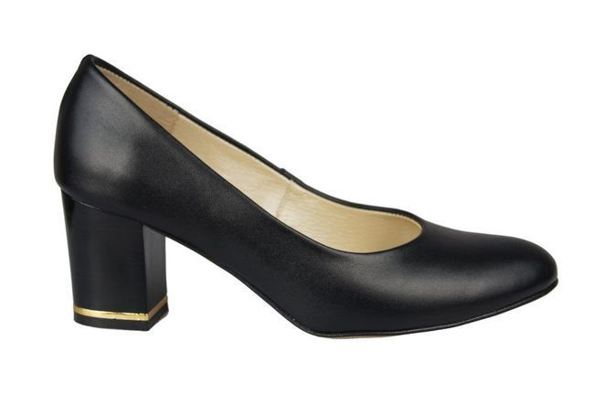 Obuwie Damskie Czółenka skóra naturana Czarne  818 ElitaBut