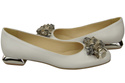 Women's Pumps with Crystals Flat Natural Leather 216 ElitaBut