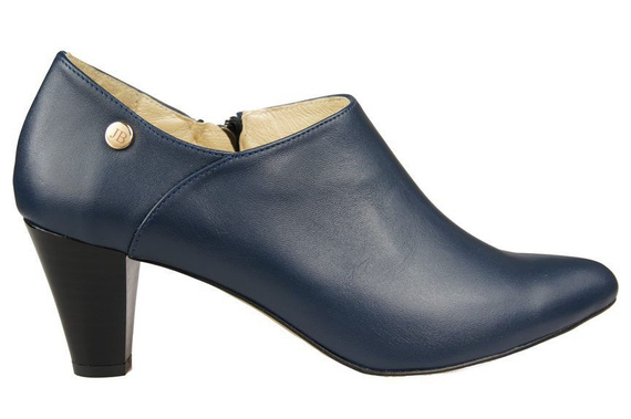 Obuwie Botki Damskie skóra naturalna Granatowe 864 ElitaBut