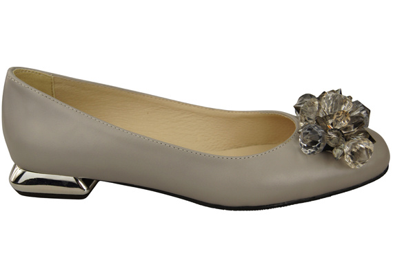 Women's Pumps with Crystals Flat Natural Leather 216 ElitaBut
