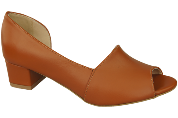 Obuwie Damskie Sandały Rude Skóra Naturalna 147 ElitaBut