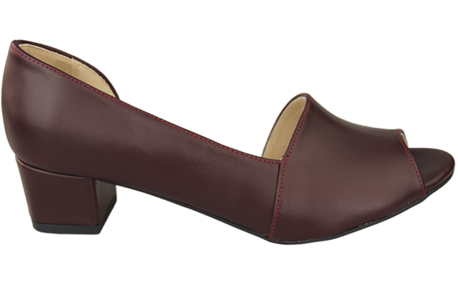 Obuwie Damskie Sandały Bordowe Skóra Naturalna 147 ElitaBut