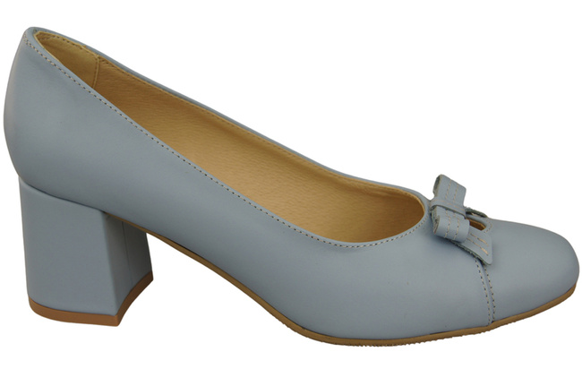 Women's Pumps with a Bow, Natural Leather and Low Heel 203 ElitaBut