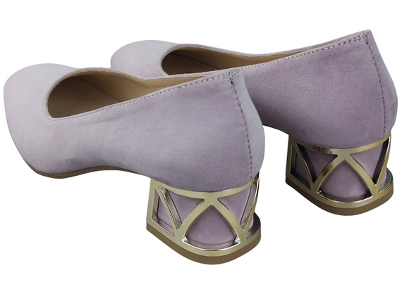 Comfortable Women's Shoes Pumps with Decorative Heel Natural Suede Leather 219 From ElitaBut