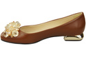 Women's Pumps with Crystals Flat Natural Leather 216 ElitaBut