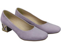 Comfortable Women's Shoes Pumps with Decorative Heel Natural Suede Leather 219 From ElitaBut