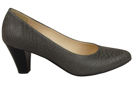 Obuwie Damskie Czółenka skóra naturalna motyw łuski Popielate 927 ElitaBut