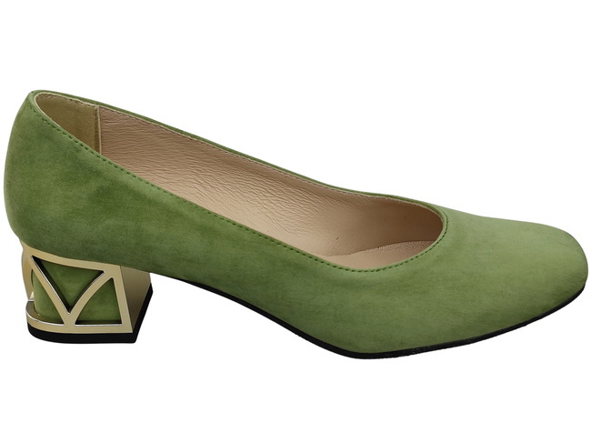 Comfortable Women's Shoes Pumps with Decorative Heel Natural Suede Leather 219 From ElitaBut