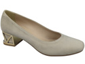 Comfortable Women's Shoes Pumps with Decorative Heel Natural Suede Leather 219 From ElitaBut