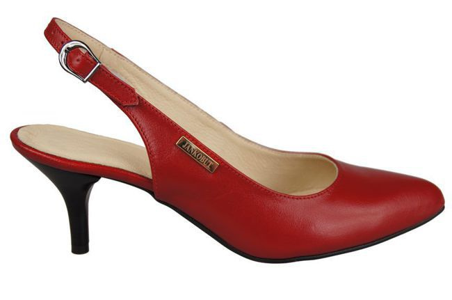 Obuwie Damskie Sandały skóra naturalna Czerwone 910 ElitaBut