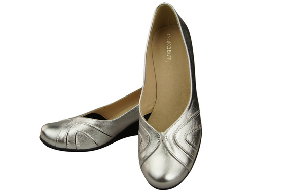 Women's Black Natural Leather Wedge Pumps 828 ElitaBut