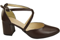 Elegant Leather Sandals with Open Sides on a Stable Heel 218 ElitaBut