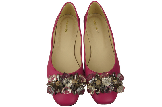 Women's Pumps with Crystals Flat Natural Leather 216 ElitaBut