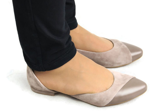 Obuwie Damskie Baleriny Czarne skóra naturalna Zamszowa 131 ElitaBut