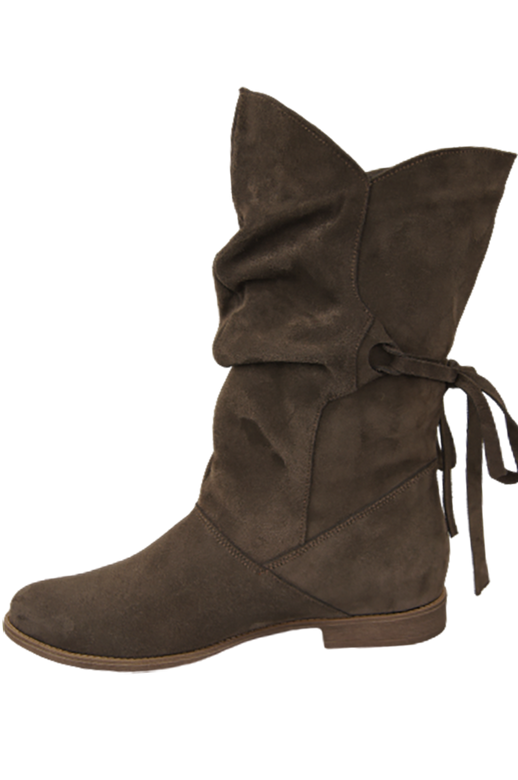 Obuwie Botki Damskie Wiosna / Jesień skóra naturalna welurowa Brązowe 999 L ElitaBut