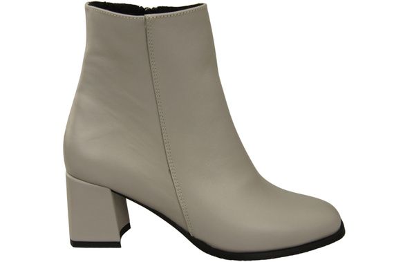 Obuwie Botki Damskie Jasny Popiel na Zimę skóra naturalna 214 Z ElitaBut