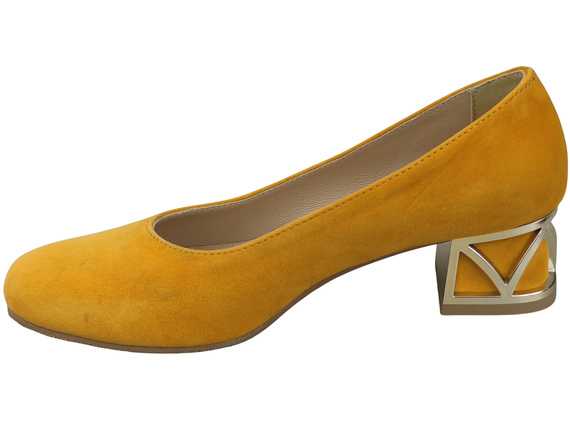 Comfortable Women's Shoes Pumps with Decorative Heel Natural Suede Leather 219 From ElitaBut