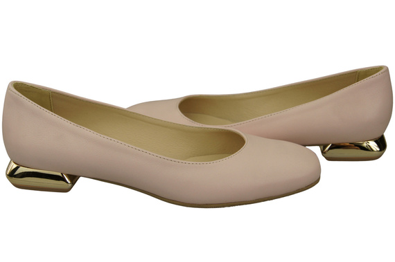 Flat Women's Shoes Pumps Decorative Heel Natural Leather 209 ElitaBut