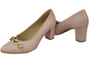 Classic Women's  Pumps Shoes made of Natural Leather with a Gold Decorative Chain 200 ElitaBut