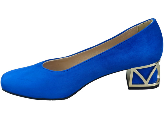 Comfortable Women's Shoes Pumps with Decorative Heel Natural Suede Leather 219 From ElitaBut