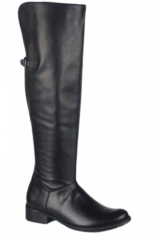 Obuwie Kozaki Damskie Oficerki Muszkieterki Cholewka za kolano skóra naturalna Czarne 690 ElitaBut