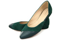 Obuwie Damskie Baleriny Malachitowe skóra naturalna Zamszowa 146 ElitaBut
