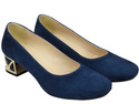 Comfortable Women's Shoes Pumps with Decorative Heel Natural Suede Leather 219 From ElitaBut