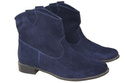Obuwie Botki Damskie Granat Wiosna / Jesień skóra naturalna welurowa 132 L ElitaBut