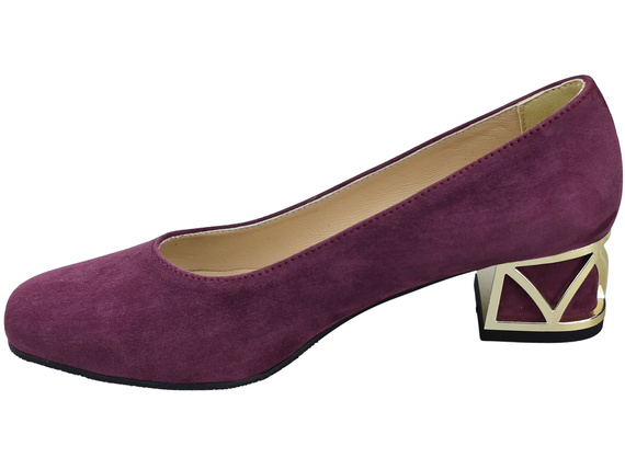 Comfortable Women's Shoes Pumps with Decorative Heel Natural Suede Leather 219 From ElitaBut